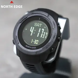 NORTH EDGE Waterproof Digital Watch   VERTICO Ultra Light Carbon Fiber Case Field alarm stopwatch Compass Altimeter Outdoor Swimming Wristwatches Relojes Para Hombres trendy multifunctional Watch