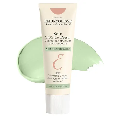Embryolisse SOS Corrective Cream, Anti-Redness Face Moisturizer and Color-Correcting Makeup Primer with Hyaluronic Acid. Vegan, 1.01 fl. oz.