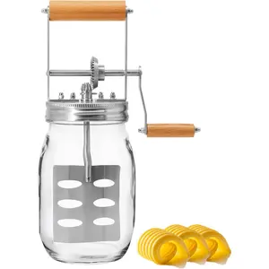 Butter Churner – Makes Fresh Homemade Butter in 10 Minutes |   32oz Glass Jar with Stainless Steel Paddle |   Hand Crank Butter Maker |   Easy to Use & Clean |   Perfect for Family Kitchen Fun