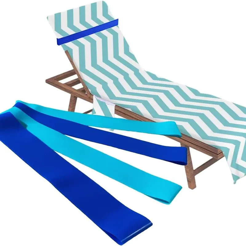 4 Pack Towel Bands, Towel Bands for Beach Chair, Rubber Towel Clips for Pool Chair, Must Haves Beach & Cruise Accessories, Towel Holder for Cruise Chairs, Perfect Alternatives for Towel Clips
