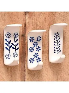 Boho Decorative Hooks Adhesive Hooks Sticky Hooks for Wall Shower Loofah Holder for Shower Hooks No  Hanging Adhesive Key Holder Drywall Hooks for Hanging Adhesive Towel Hooks-3 Set