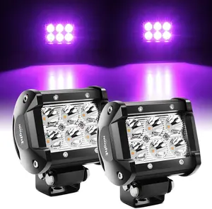 Nilight 4 Inch LED Light Pods Purple Spot Beam Driving Decoration Neon Light Bar 2PCS 18W Off Road Lights 12V 24V Lighting for Truck ATV UTV SUV RV Pick-up Van Boat light bar Automotive  dealsforyoudays