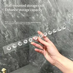 Acrylic Jewelry Holder, Transparent Wall-Mounted Necklace Organizer, 12 Hooks, Space-Saving Design, No Drilling Needed, Perfect for Necklaces and Earrings