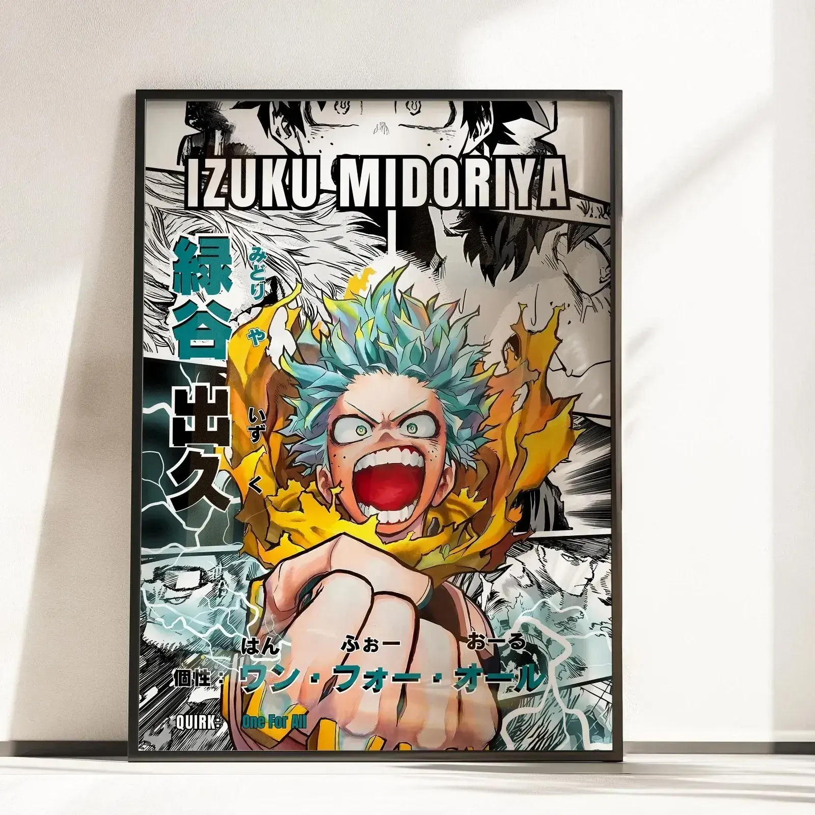 Izuku Midoriya Poster My Hero Academia One For All Anime Art Print