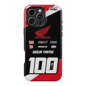 Honda Tough Phone Case Personalized with your Name and Number Dirtbike Motocross Gift