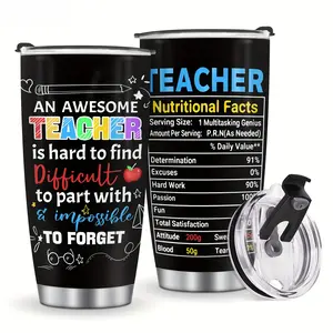 1pc Teacher Chrismas Birthday Gift - Teacher  Tumbler - Teacher Stainless Steel Insulated Coffee Tumblers - Gifts for Teachers Appreciation - Teacher Nutrition Facts Mug - Gift for Teachers from Students on Teacher  Valentine Gift 20oz