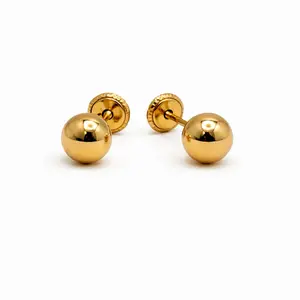 C-STG-00631 14KT BALL STUDS EARRINGS