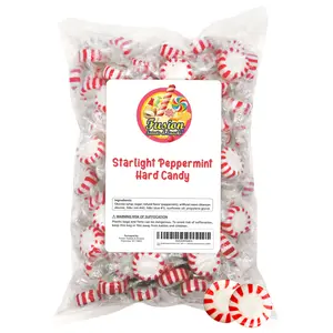 Starlight Peppermint Hard Candy - Bulk 1 Pound Individually Wrapped Peppermints, Refreshing Peppermint Candies, Starlights Mints - Valentines Day Candy