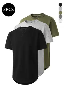 3-Pack Men’s Summer Lightweight Breathable Short-Sleeve T-Shirts — Trendy High-Street Street Style for Sports, Fitness, and Running Tops