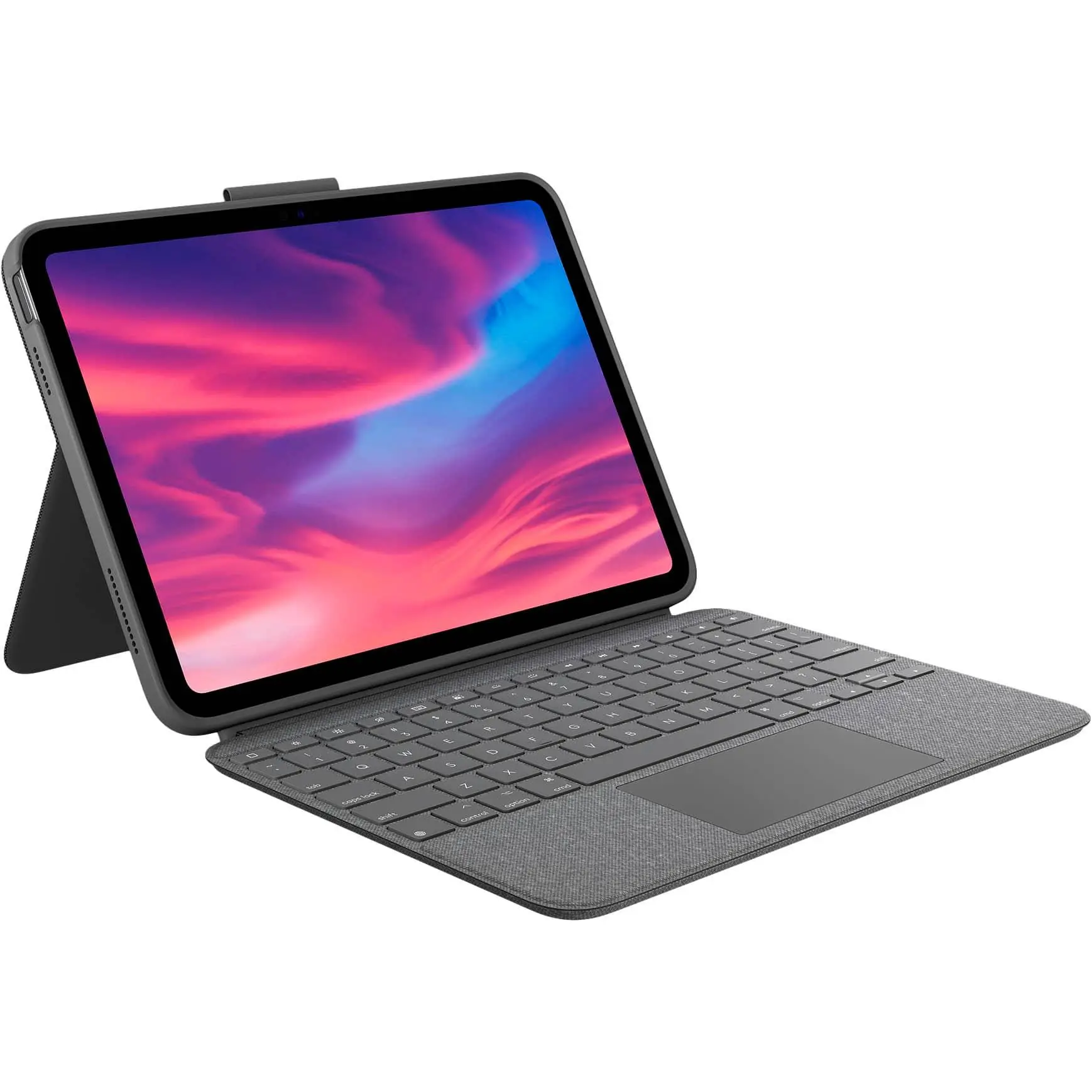 Logitech - Combo Touch Keyboard and Trackpad Case for Apple iPad - Latest Model A16 chip and iPad 10th Gen with Detachable Keyboard - Oxford Gray