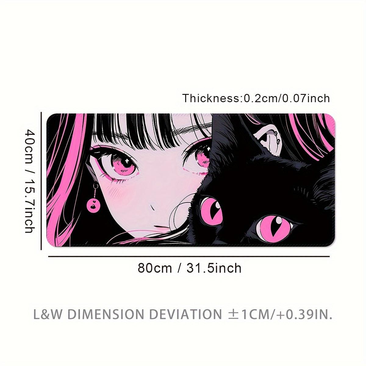 Cat large gaming electronic sports computer oversize lengththen and thicken mouse pad desktop mat table mat non-slip mouse pad washable rubber material mouse pad with Precision Lock edge gift