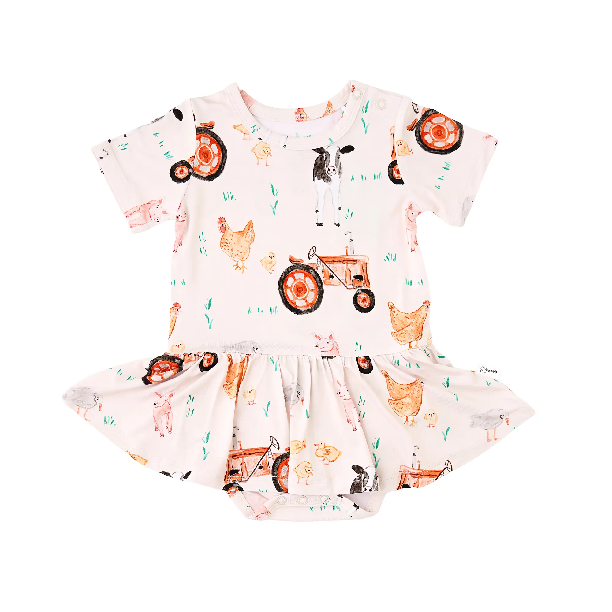 Millie Moo TUTU Soft Baby Bamboo Dress Outfit One Piece with Shoulder Snaps