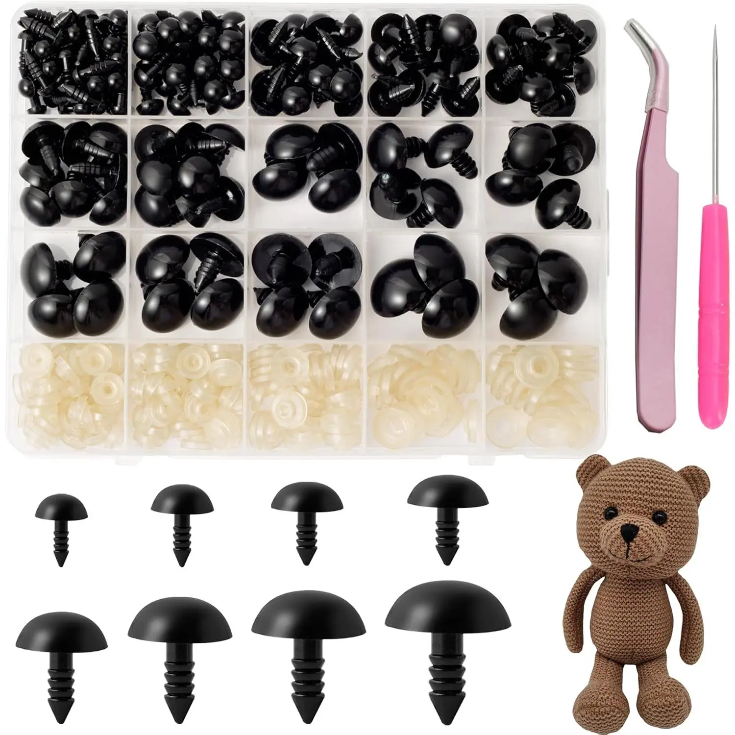 294 count Safety Eyes for Amigurumi, 6-20mm, 8 Sizes Safety Eyes with Washers for Crocheting, DIY Crafts, Stuffed