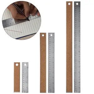 3Pcs/Set Metal Ruler with Cork Backing,6/12/18 inch Stainless Steel Rulers,Imperial and Metric,Non-Slip Prevent Ink Leakage,Ideal for School Office Engineering Tools,Tools & Hardware