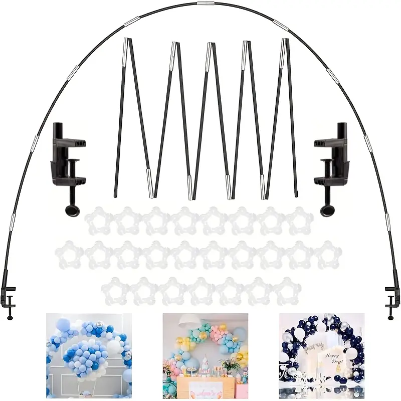Adjustable Tabletop Balloon Arch Stand Kit In Black, Portable Desktop Frame Set For Birthday Party Decor, Avoid Complicated Arch Setup, Practical Holiday Party Decoration Supply, Decorations Supplies