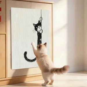 Self Adhesive Cat Scratching Mat for Indoor Use, Cat Scratch Pad for Wall Sofa Furniture Protection, Durable Cat Claw Grinding Board, Interactive Cat Climbing Mat and Decorative Cat Toy for Holiday Display