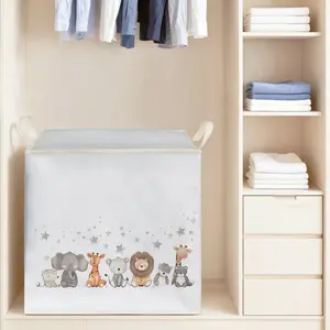 Large Capacity Foldable Storage Bag Organiser, Animal Pattern Print, Durable Non-Woven Fabric, Perfect Home Gift, Clothing Storage Bags, Suitable for Blankets, Quilts, Clothes