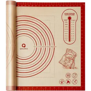 28x20 Inch Extra Large Silicone Baking Mat Non - stick Thick Reusable with Measurement for Kitchen Counter Kneading Cookie Bread Pie Pizza Fondant