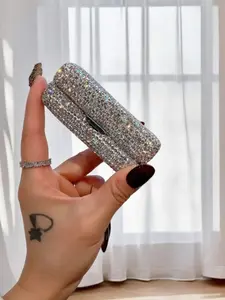 Elegant Lipstick Case Protector, Crystal Embellished Design, Dustproof & Portable Single Stick Holder, Perfect Gift for Her, Makeup Organizer Pouch