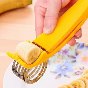 Creative PP Banana Slicer Fruit Splitter Ham Sausage Cutter Fruit Salad Slicer Multi-Functional Kitchen Gadget Non-Toxic Durable Utensils Christmas Gift Idea Kitchenware