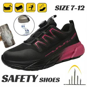 Work Stylish Anti-Smash Anti-Puncture Women's Breathable Safety Shoes Closed Toe Footwear Size 7-12