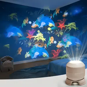 LED Ocean Night Light, Projector Starry Sky Scene, Dynamic Projection, Adjustable Ambiance Lamp, Led Decoration, Ideal for Bedroom, Living Room, Game Room, Starry Sky Lights