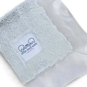 Luxury Baby Lovey with Satin Trim – Luxe | Silver
