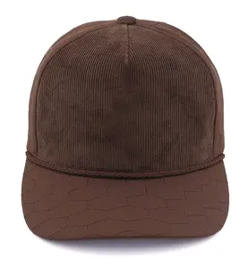 Corduroy with Hexagon Luxurious Embroidered Solid Hat