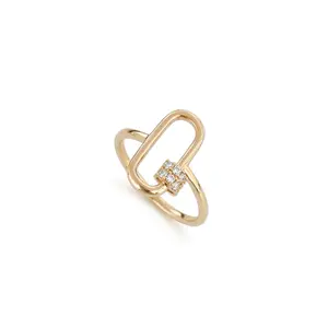 Gold Plated Ring with Elegant Design and Sparkling Details