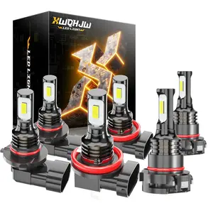 XWQHJW For Chevy Silverado 1500 2500 HD 2007-2015 10000K LED Headlights + Fog Bulbs Kit 6PCS Automotive Carlight