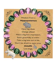 1PC Christmas Surprise! Cute Hippo Bracelet for the Stocking - for Daughter, Son, Sister, Best Friend, Girlfriend & Classmate - Ideal Birthday Gift/Graduation Gift/Valentine's Day, Cool Little Hippo Bracelet, Daily Fashion Accessories for She