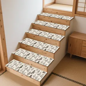 Non-Slip Stair Carpet, Step Protection Carpet, Decorative Bordered Stair Mat, Boho Runner Rug for Home Decoration & Bedroom Accessories - Suitable for Indoor, Outdoor Stairs & Multiple Scenarios