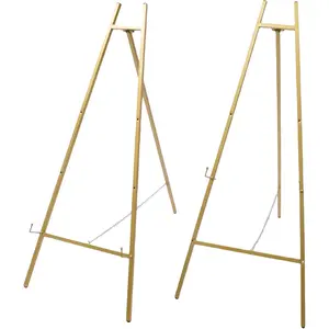 2 Pack Easel Stands Floor Easel Foldable Display Stand Height Adjustable Gold Easel Stand for Weddings Shops Exhibitions 40.95inch Height (Vertical Height of The Longest Position of Zipper) Art Supplies Craft Supplies Painting Pen Coloring Book Markers