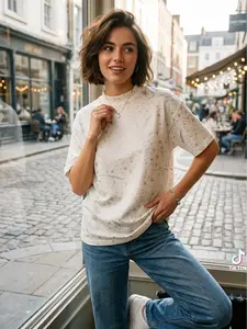 [TCH] GREENISH SKY CELESTIAL TEE | Y2K Sparkle | Star-Print Oversized OOTD | Must-Have!