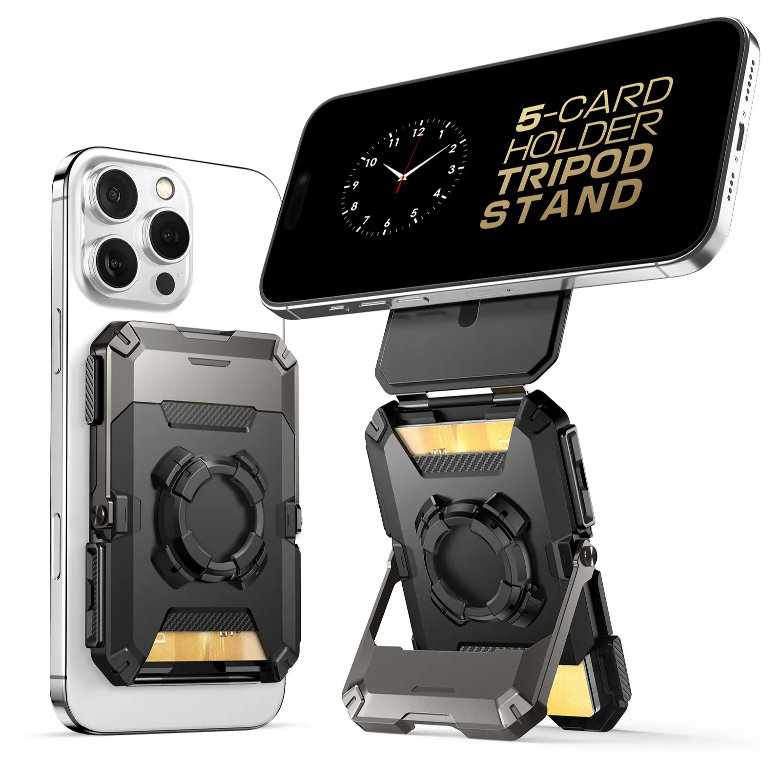 Black - Premium [ 5 Cards & AirTag Slot ]