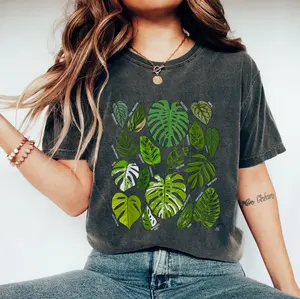 Vinatge Monstera Varieties Albo Deliciosa Thai Con Plant Lover T-Shirt, Retro Boho Tee, Unisex Trendy Aesthetic Shirt, Oversized Graphic Tee, Gift For Mom