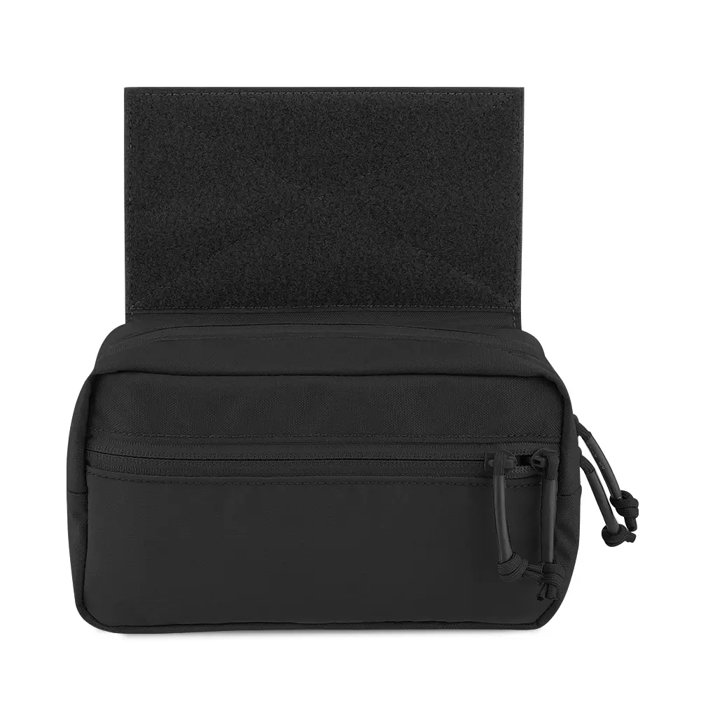 KRYDEX Lightweight Tactical Dangler Drop Dump Pouch with Velcro Hook-and-Loop Hanger - Nylon Waist Pack Stomach Pouch Bag for Plate Carrier Vest, with Chemlight Insert, Waterproof, Tactical Vest Bags, Dualside Access, Tactical Use
