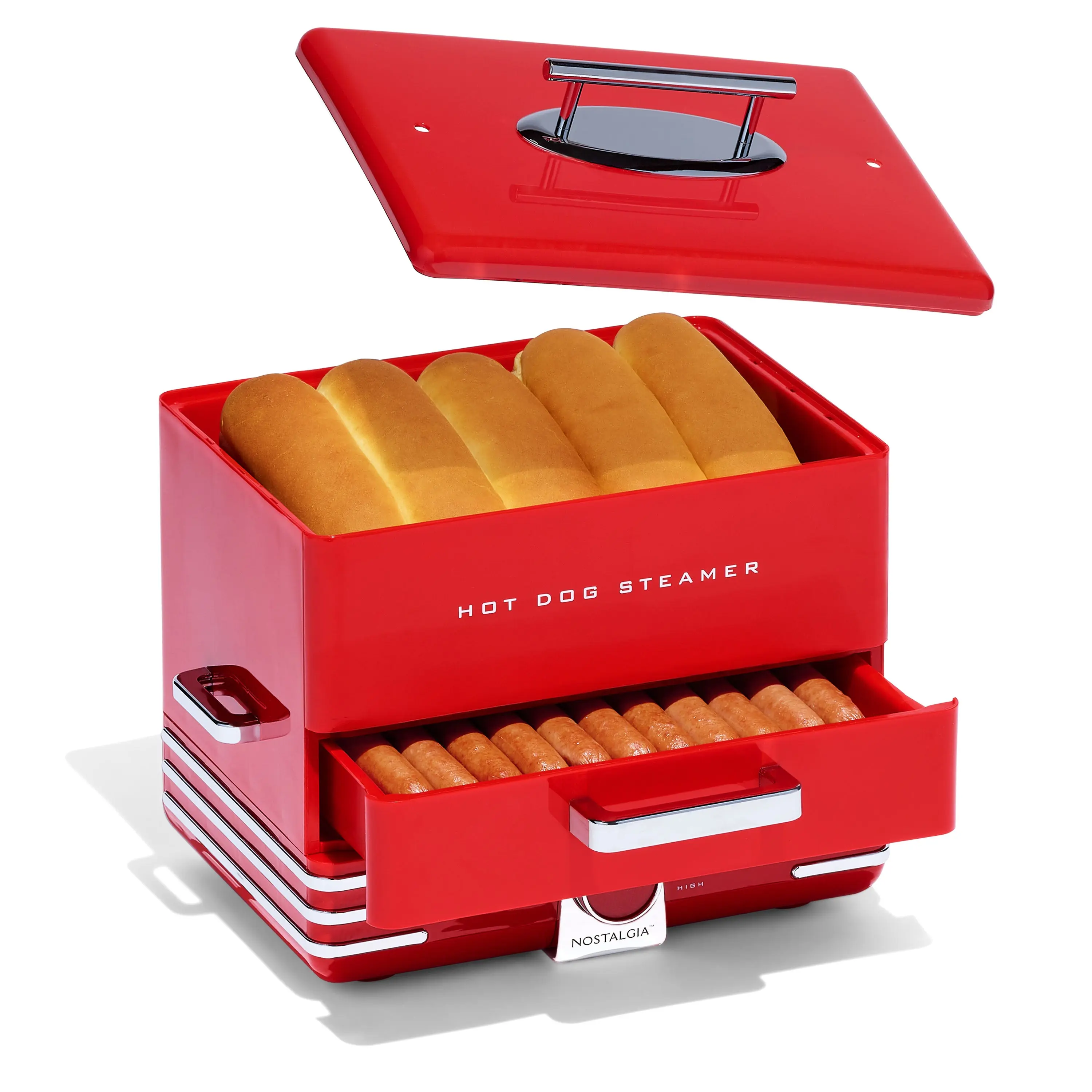 Large Diner Style Hot Dog Steamer Large Diner Style Hot Dog Steamer
