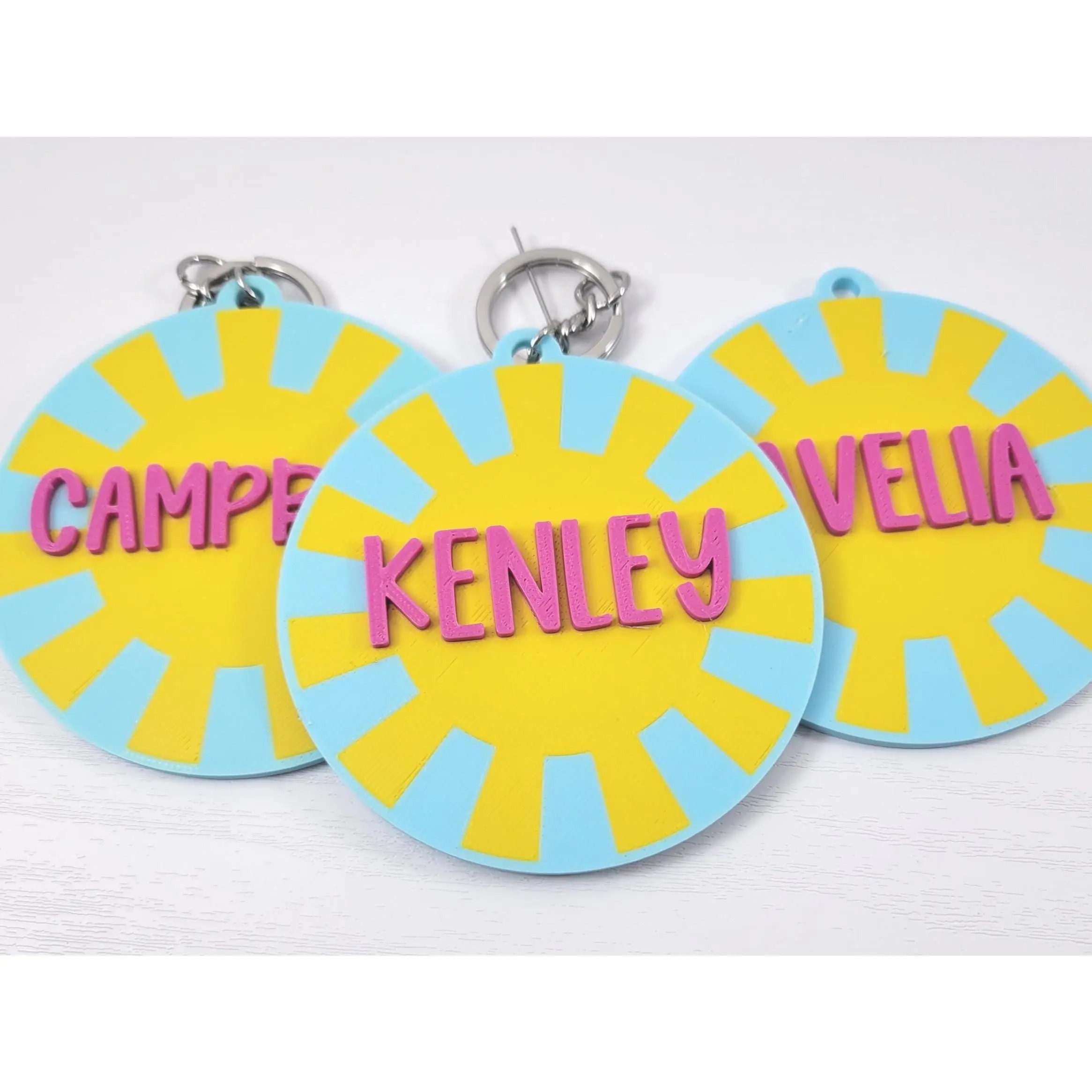 Personalized Sunshine NFC Bag Tag: Custom 3D Printed Keychain