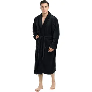 NY Threads Mens Robe, Luxury Plush Fleece Mens Bathrobe, Spa Bath Robe for Men