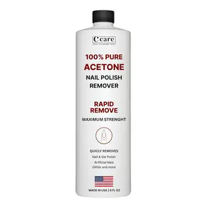 100% Pure Gentle Acetone Nail Polish Remover - Professional Quality, Easy To Use, Rapidly Removes Natural, Gel, Acrylic, Shellac, Glitter Nails - 8 Fl oz, Ideal for Manicure