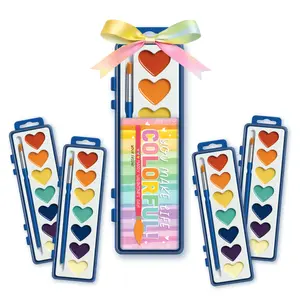 30 Valentine's Day Watercolor Paint Set, Art Supplies for Preschool School Classroom Gifts for Kids Class Exchange