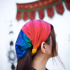 Pride Rainbow Head Bands, Cotton Handmade Colorful Head Wraps, Stretchy Bandana, LGBTQ Hair Accessories, Multicolor Unisex Hair Bands, Boho Bandana