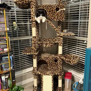 ￼ SHA CERLIN 81in/63in Multi-Level Tall Cat Tree Tower with Hammock & Sisal Scratching Posts Larger Cat Condo Furniture for Multi-Cat Play & Rest #ChristmasGifts#TikTokShopBlackFriday