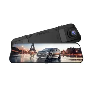 10-Inch 4K HD Screen Rearview Mirror Dashcam, Front-Cabin-Rear Triple Lens Recording Device with WIFI, Night Vision, GPS Navigation for Automotive Exterior Use