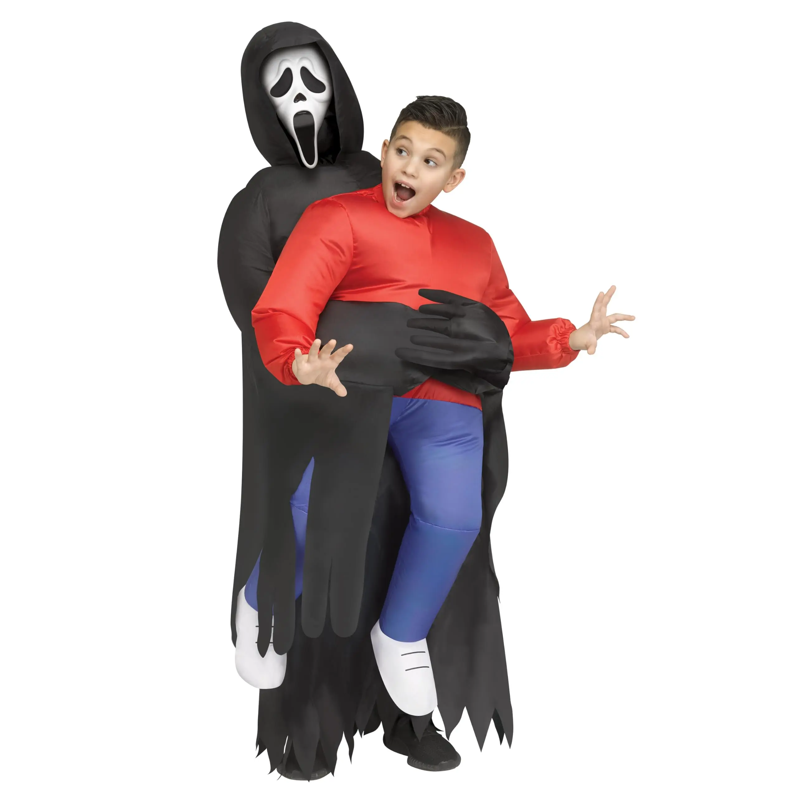 Fun World Boys' Ghost Face Piggy Back Inflatable Costume, One Size Regular