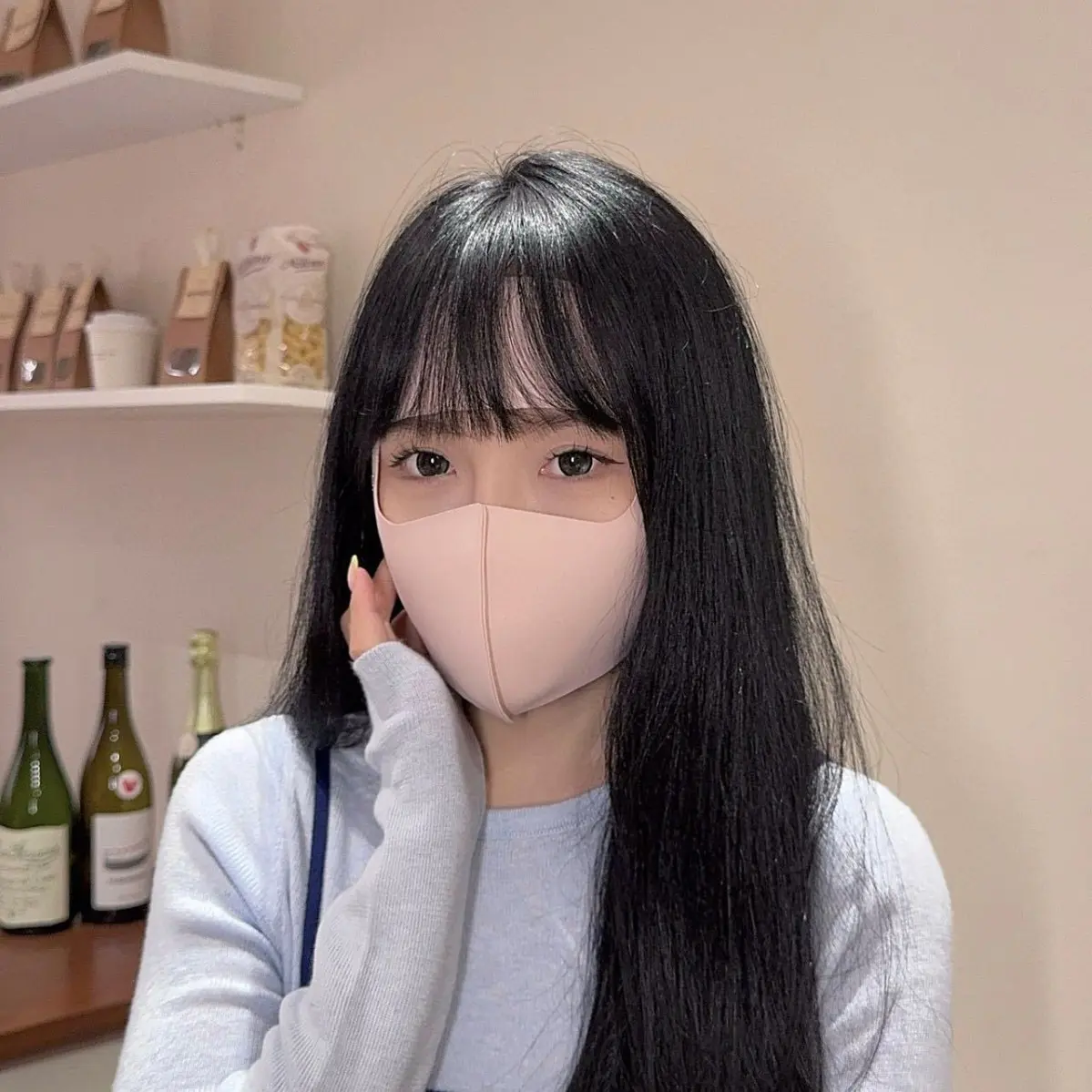 Winter full face bag, ear mask, pink