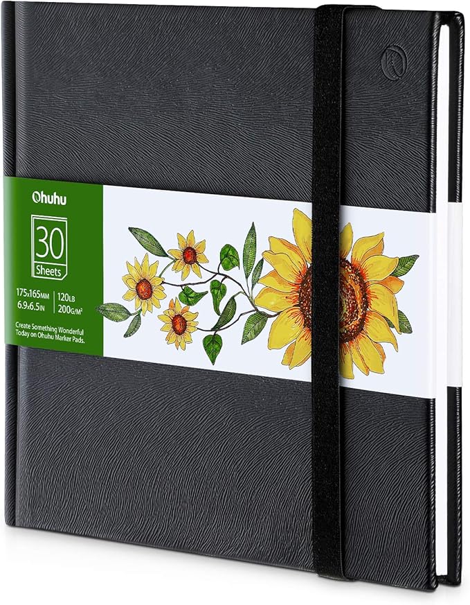 Ohuhu Marker Pads Art Sketchbook: 120 lb/200 gsm - 6.9" x 6.5" - 30 Sheets/60 Pages / 8.3"x8.3" / 7.4"x10" - 78 Sheets/156 Pages - Specially Designed for Alcohol Markers - Sketchbook Series of Ohuhu Ohuhu Marker Pads Art Sketchbook: 120 lb/200 gsm - 6.9" x 6.5" - 30 Sheets/60 Pages / 8.3"x8.3" / 7.4"x10" - 78 Sheets/156 Pages - Specially Designed for Alcohol Markers - Sketchbook Series of Ohuhu
