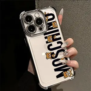 Luxury Bear M-Moschino-s- Phone Case Suitable for iPhone 17 16e 16 15 14 13 12 11 Mini Pro Max Air X XR XSMAX 8 7 Plus Anti Fall Transparent Soft Back Cover