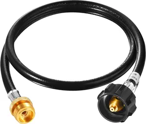 4FT  Hose,  Adapter Hose 1lb to 20lb  Tank Connection,  Gas Hose Suitable for Weber Q Grills,  Griddles, Coleman Stoves, Buddy Heaters & More
